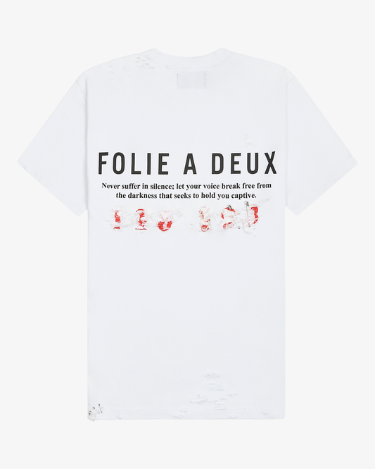 Folie A Deux “Re-Worked” Oversized Tee in Vintage White