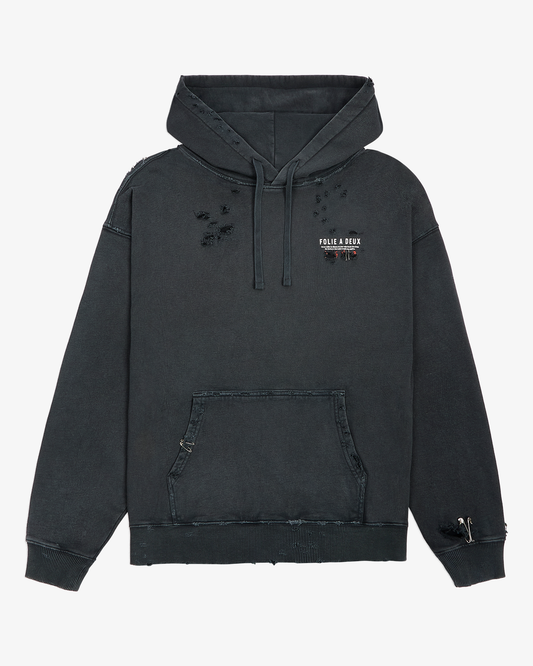 Folie A Deux “Re-Worked” Hoodie in Vintage Black