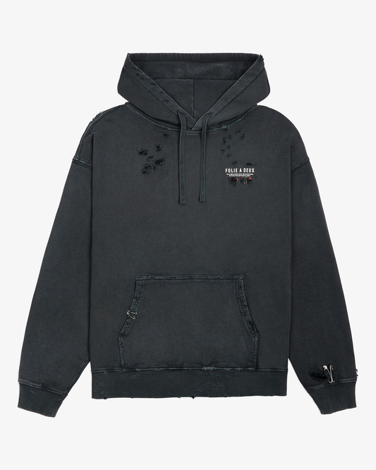 Folie A Deux “Re-Worked” Hoodie in Vintage Black