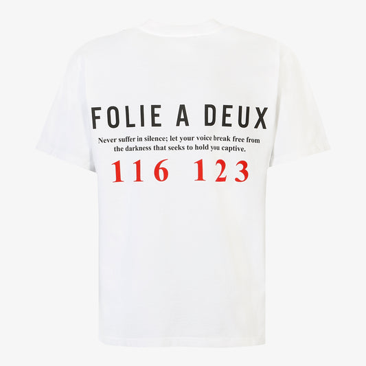 Folie A Deux Suicide Helpline Vintage White Oversized Tee