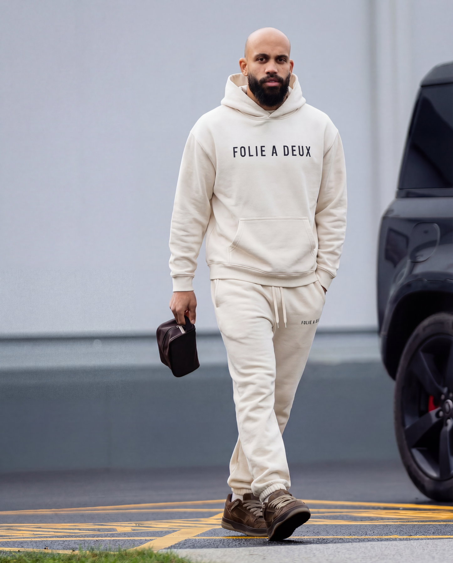 Folie A Deux Heavyweight Hoodie in Cream