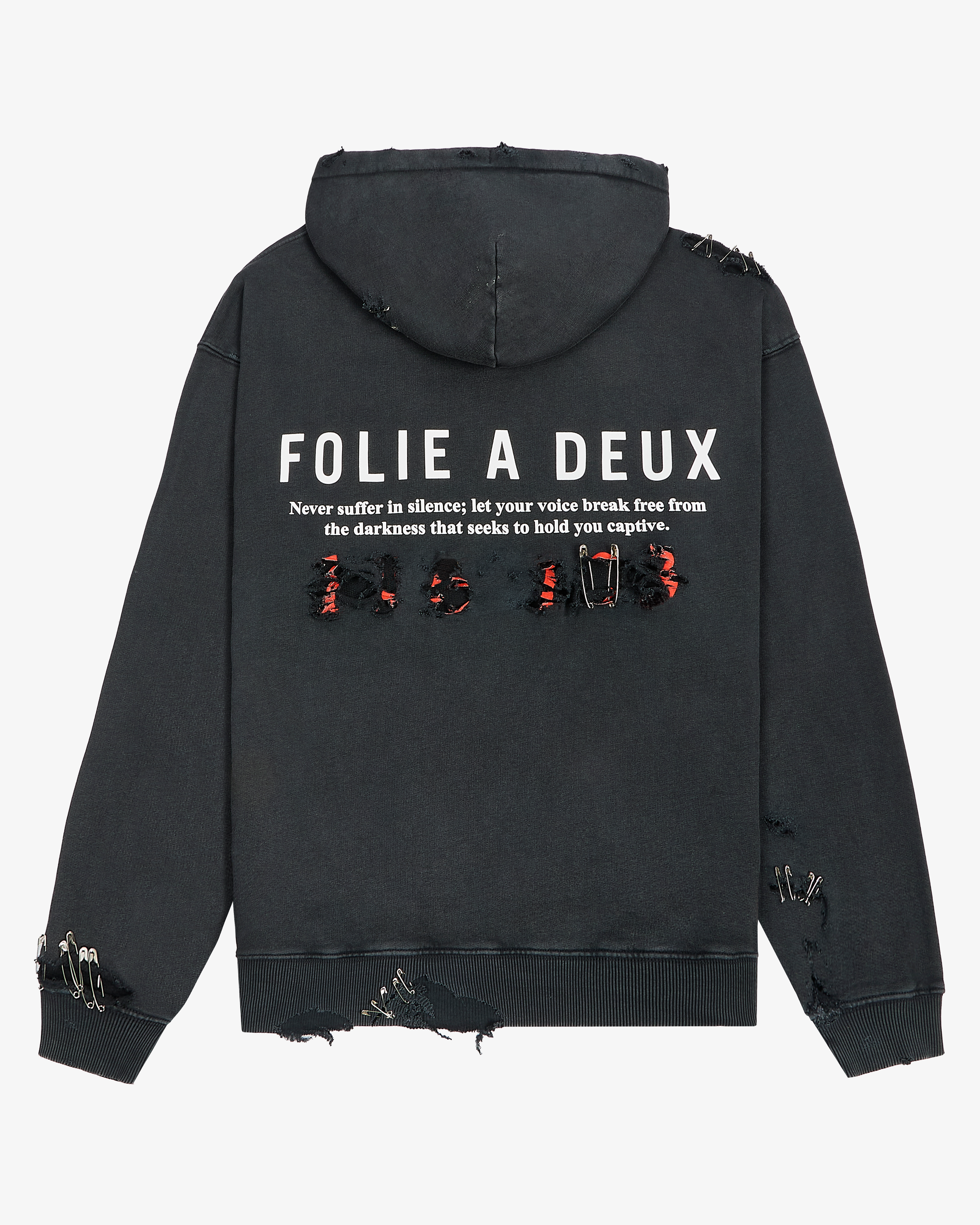 Folie A Deux “Re-Worked” Hoodie in Vintage Black