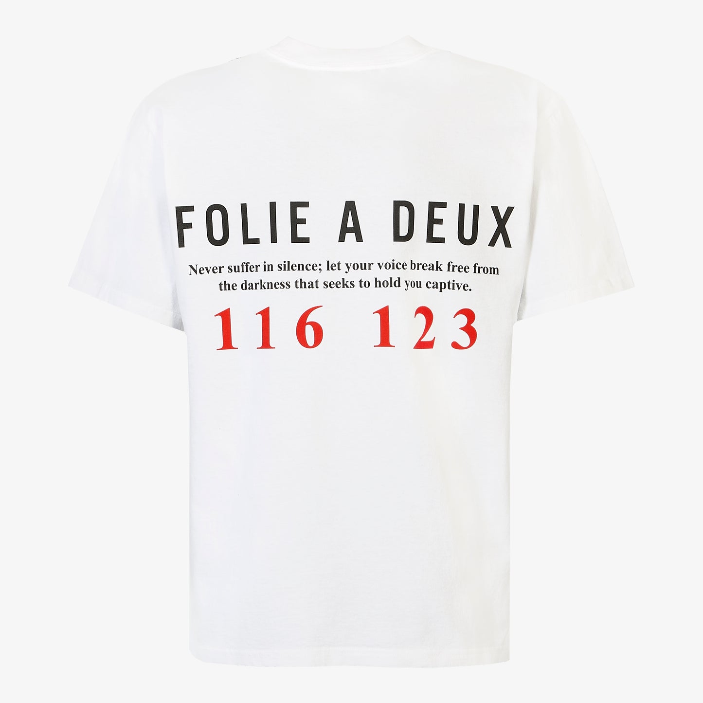 Folie A Deux Suicide Helpline Vintage White Oversized Tee