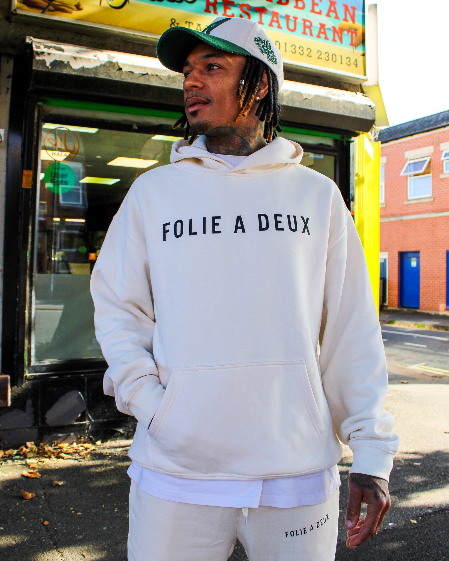 Folie A Deux Heavyweight Hoodie in Cream