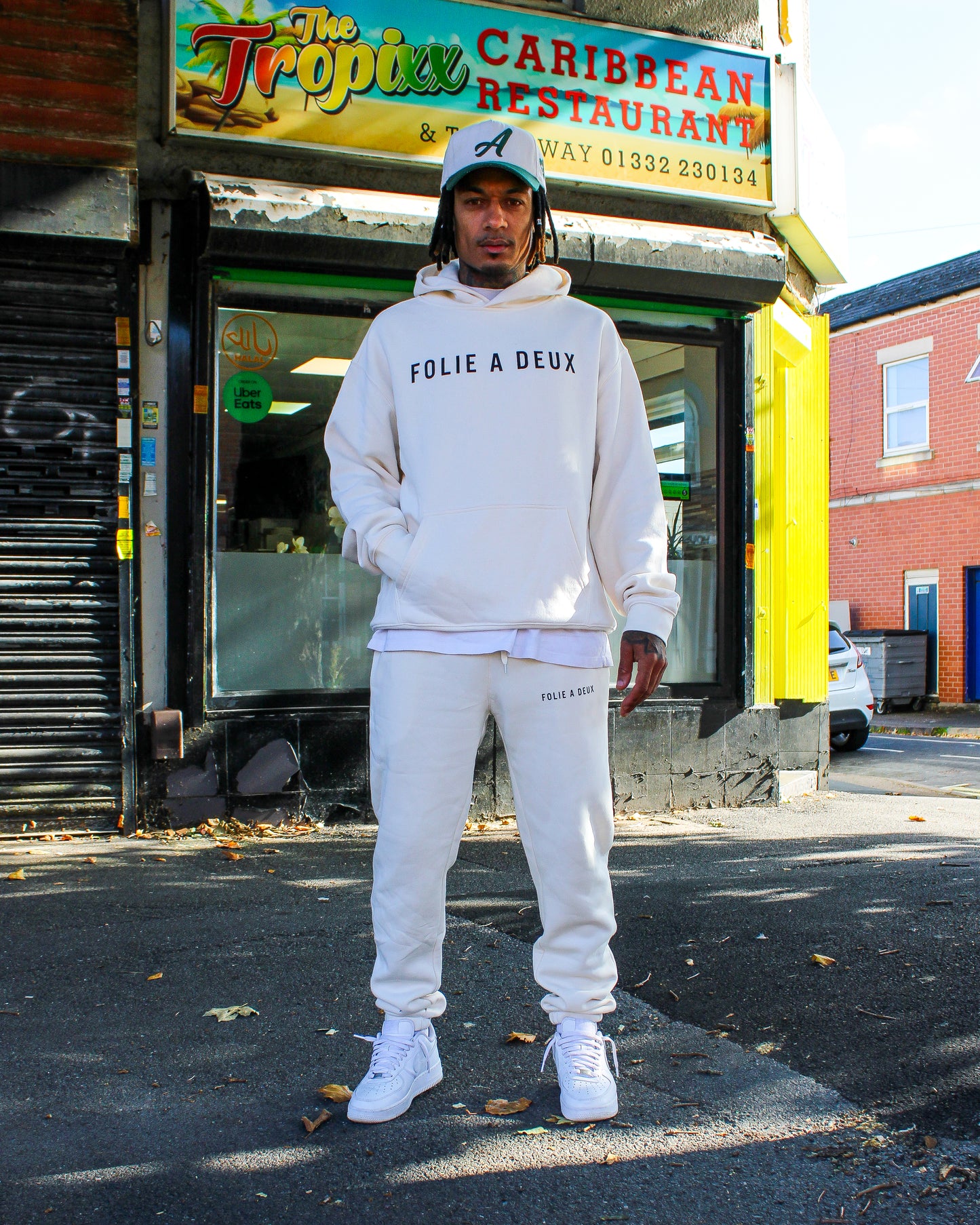 Folie A Deux Heavyweight Hoodie in Cream