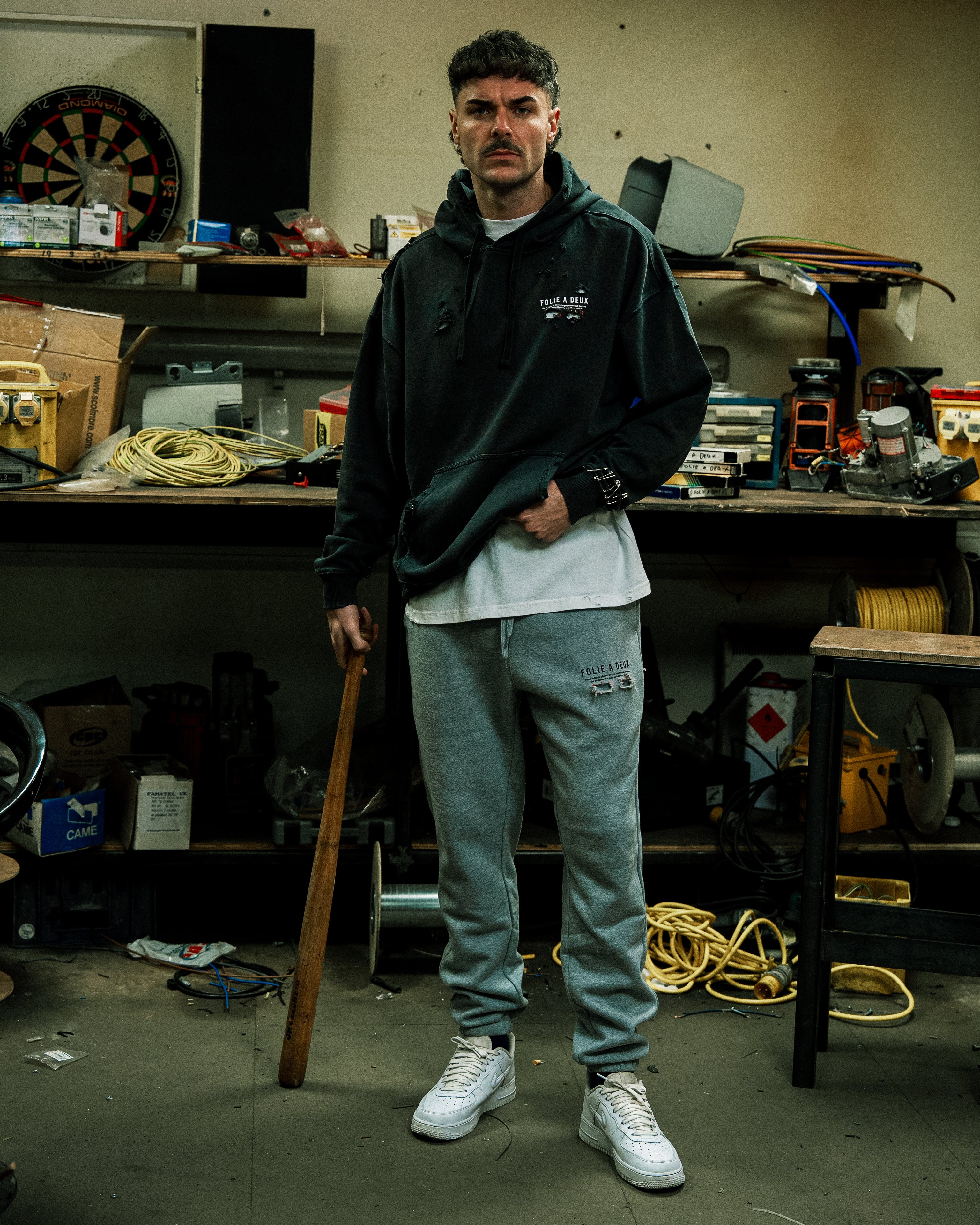 Folie A Deux “Re-Worked” Sweatpants in Vintage Grey