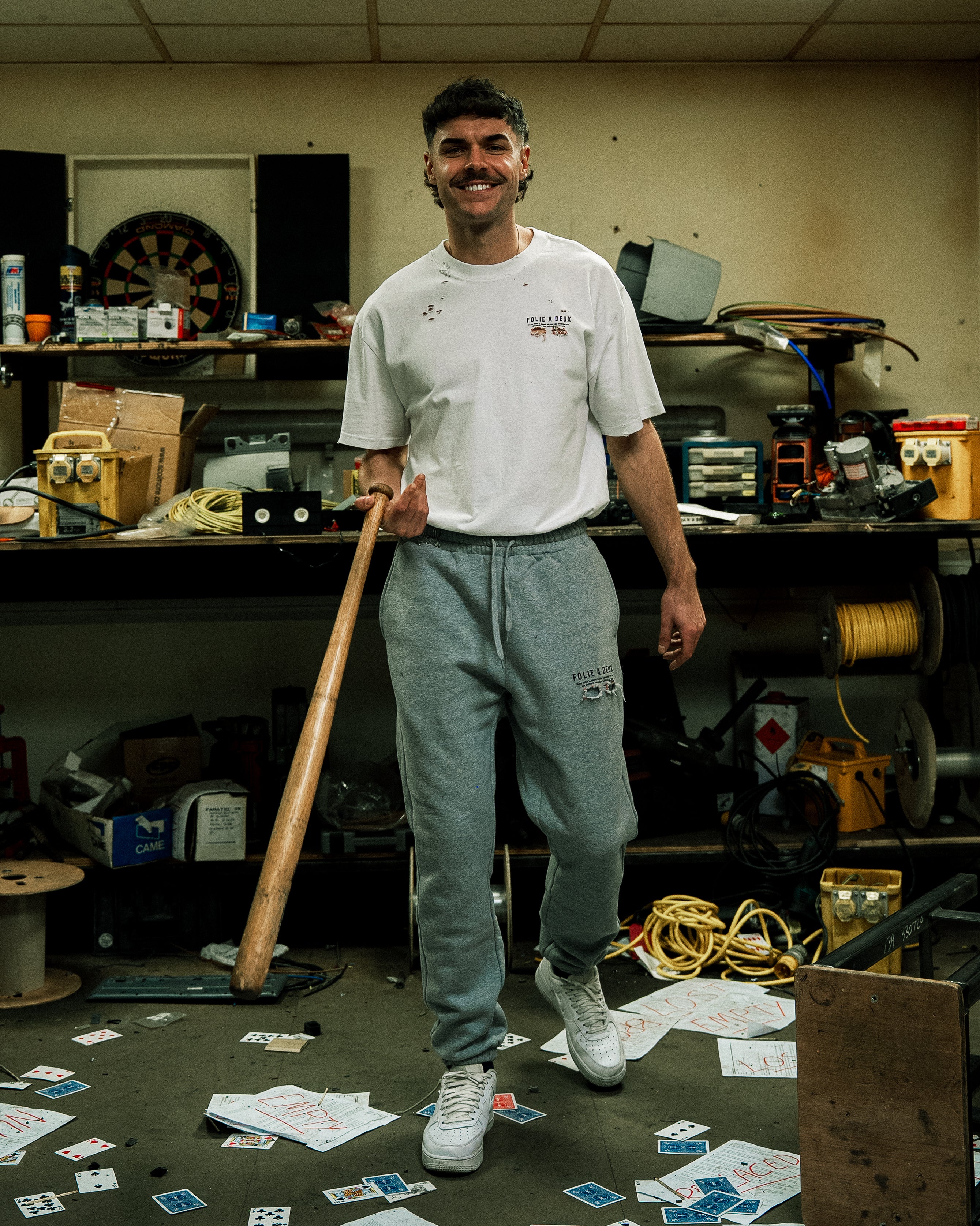 Folie A Deux “Re-Worked” Oversized Tee in Vintage White
